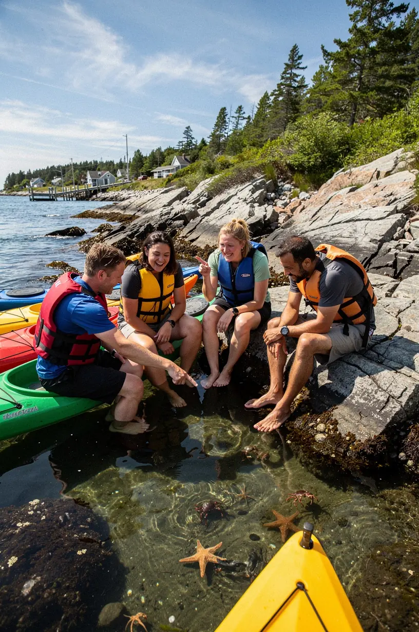 Travelers engaging in skill-based activities abroad